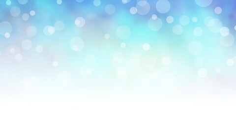 Light BLUE vector layout with circles. Abstract decorative design in gradient style with bubbles. New template for your brand book.