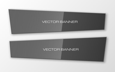 Design shape Origami vector banner. The original form as two rectangles superimposed on each other. The flat image. Vector graphics