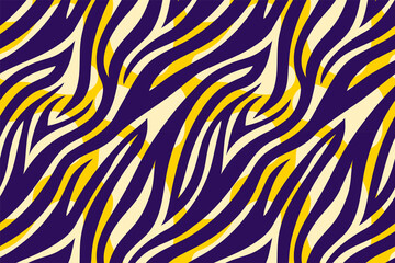 Trendy color abstract tiger pattern background. Hand drawn fashionable wild animal skin texture for fashion print design, cover, banner, wallpaper. Vector illustration