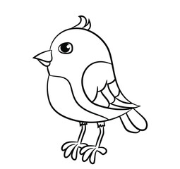 Coloring page. Coloring picture of birds. Line art design for coloring book with doodle elements.
