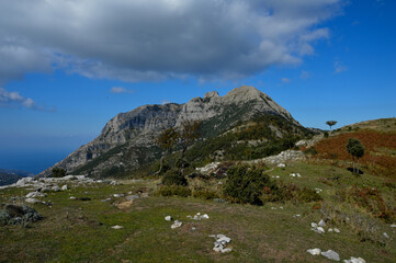 Fototapeta premium Panoramic view of the mountains of the Amalfi coast in Italy.