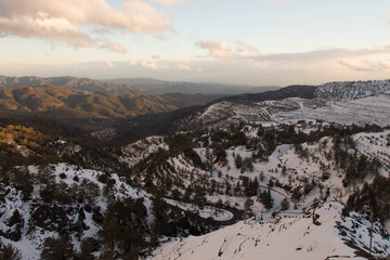 snow covered mountains