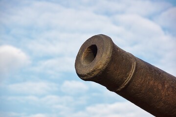 old cannon on the wall