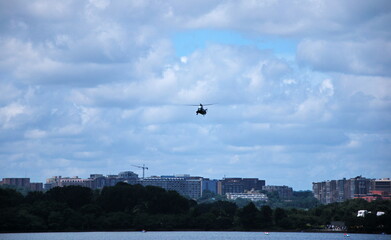 Fototapeta na wymiar Helicopter über Washington D.C.