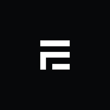 Minimal elegant monogram art logo. Outstanding professional trendy awesome artistic FE EF initial based Alphabet icon logo. Premium Business logo white color on black background