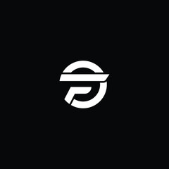 Minimal elegant monogram art logo. Outstanding professional trendy awesome artistic FO OF initial based Alphabet icon logo. Premium Business logo white color on black background
