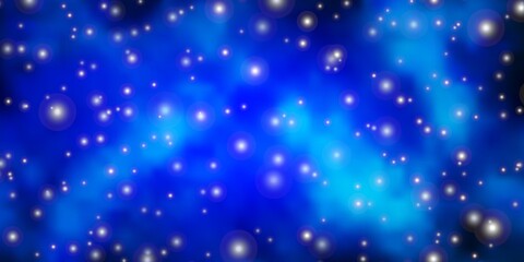 Light BLUE vector background with small and big stars. Colorful illustration in abstract style with gradient stars. Pattern for new year ad, booklets.