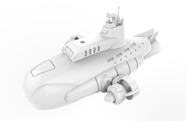 Submarine White - 3D Render
