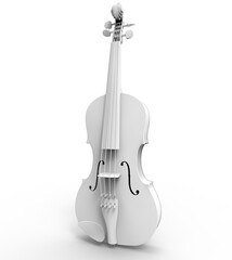 Naklejka premium White Viola Violin - 3D rendering