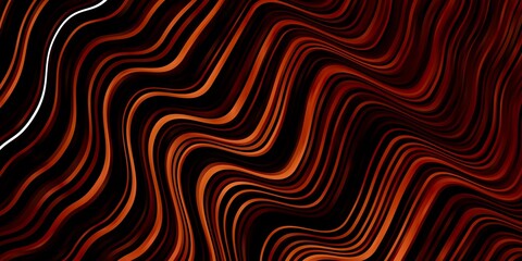 Dark Orange vector backdrop with bent lines. Gradient illustration in simple style with bows. Template for cellphones.