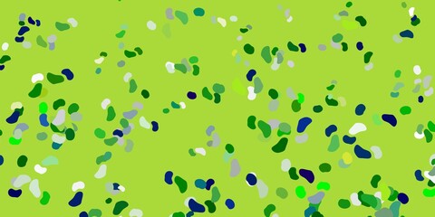 Light blue, green vector pattern with abstract shapes.
