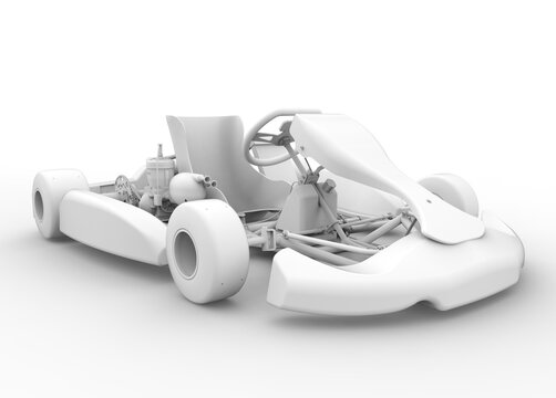 GO KART 3D RENDERING WHITE