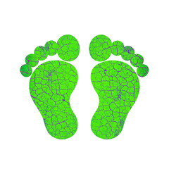 Fuß Füße Fußabdruck footprint barfuß sohle fußsohle symbol grün mit Linie Risse rot Haut rauh rissig kalt abkühlung abkühlen design vorlage template hintergrund weiß isoliert website logo jung