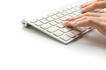 Laptop hands. Woman using laptop. Female online work female. Hand typing on desktop office computer keyboard. Home office. Business, career concept