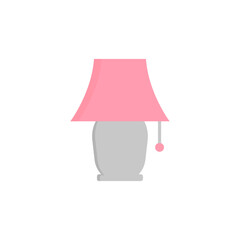 Table lamp flat, lampshade icon, vector illustration isolated on white background