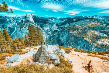 Magnificent national American natural park - Yosemite.