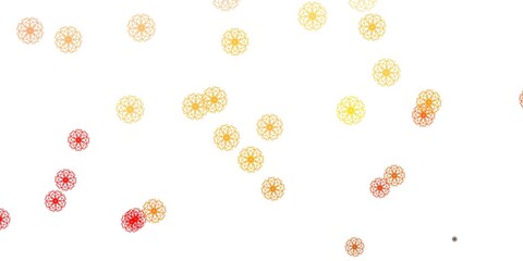 Light Pink, Yellow vector doodle texture with flowers.