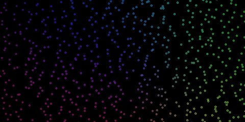 Dark Multicolor vector layout with bright stars. Shining colorful illustration with small and big stars. Theme for cell phones.