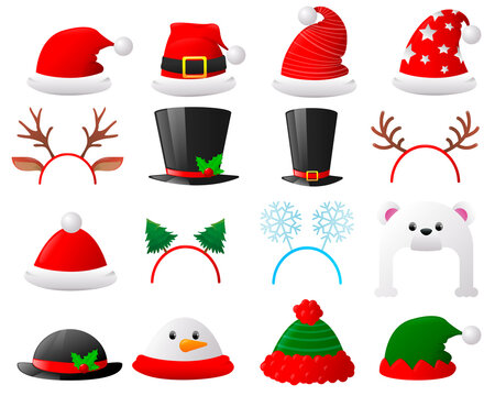 Cartoon Christmas hat set