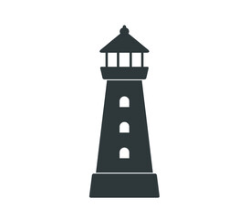 Lighthouse icon. Simple lighthouse building vector illustration. 