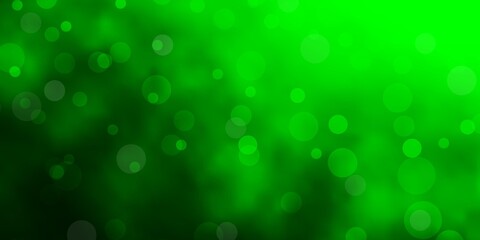 Light Green vector texture with circles. Abstract decorative design in gradient style with bubbles. Pattern for business ads.