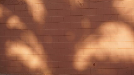 Shade on a brown brick wall fence