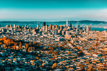 Obraz na płótnie Canvas Panoramic view of the San Francisco city.
