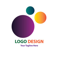 Vector logo three circle design in eps 10. Simple template and ready to use