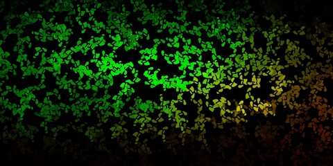 Dark green vector pattern with abstract shapes.