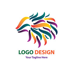 Vector logo lion design abstract in eps 10. Simple template and ready to use