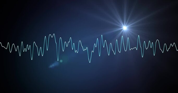 Sound wave oscillogram on the screen