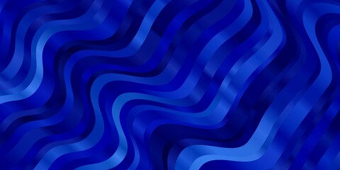 Light BLUE vector template with curved lines. Abstract illustration with gradient bows. Pattern for websites, landing pages.