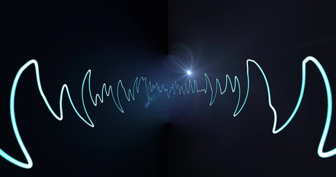 Sound wave oscillogram on the screen