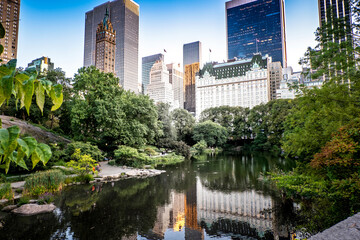 Obraz premium The Pond in Central Park, New York, USA