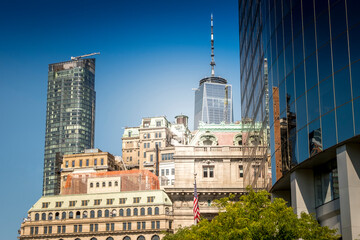 Obraz premium High, modern and aged buildings in New York, USA