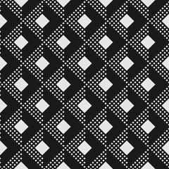 Seamless abstract dotted pattern with shapes of triangles and rhombuses