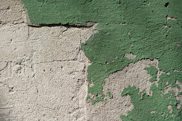 Stone grunge green wall with scratches