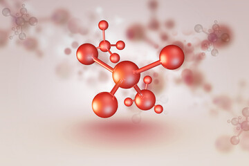 Structure of molecule on scientific background