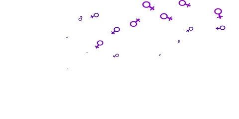 Light Pink vector template with businesswoman signs.