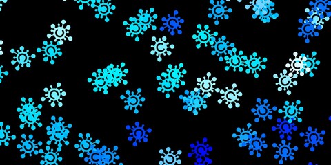 Dark blue vector template with flu signs.