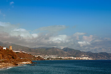 Obraz premium Nerja on the Costa del Sol Axarquia, in Andalusia southern Spain