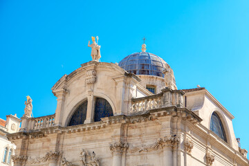 Church of Saint Blaise in Dubrovnik Croatia .  Baroque church in Dubrovnik