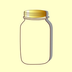 glass jar, empty.  insulated container
