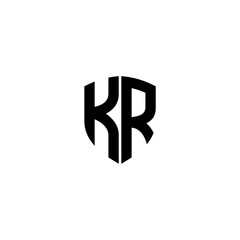 initial letter K and R, KR, RK logo, monogram line art style design template
