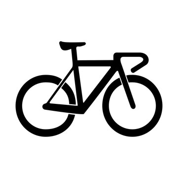 Bicycle flat icon isolated on white background, concept of road race, eco-friendly and healthy