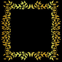 Gold pattern frame on a black background	