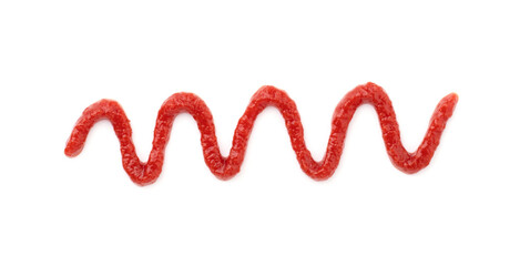 ketchup lines isolated on a white background close-up