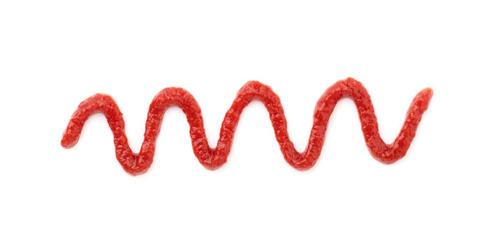 ketchup lines isolated on a white background close-up