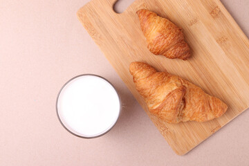 fresh baked bakery products and milk