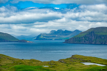 Many islands in the Faroe islands archipielago